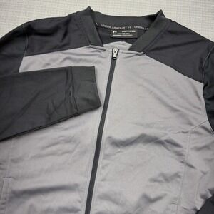 Under Armour Jacket Mens XXL Lightweight Full Zip Athletic  Gray Black